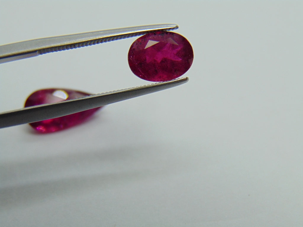 3.90ct Rubellite 14x7mm 9x6mm