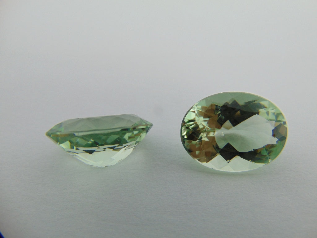 27.70cts Prasiolite (Pair)