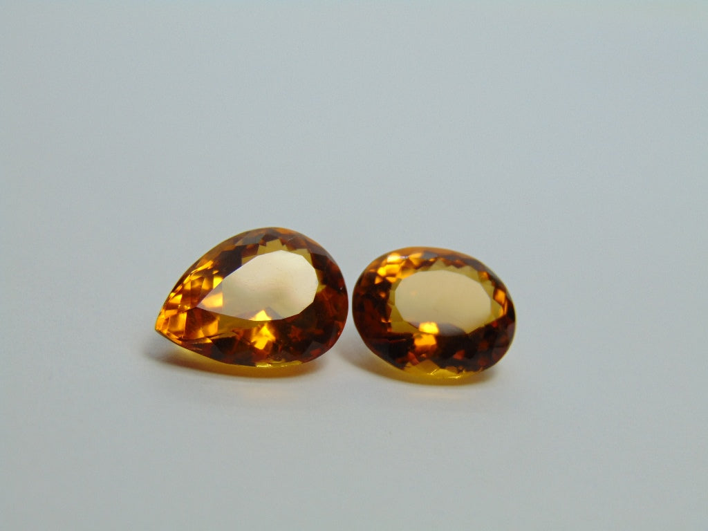 9,95 ct citrino 14x10mm 12x10mm