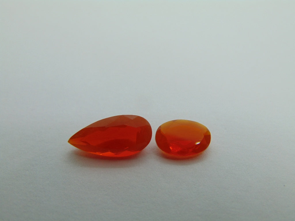 2.90ct Fire Opal 14x7mm 9x6mm