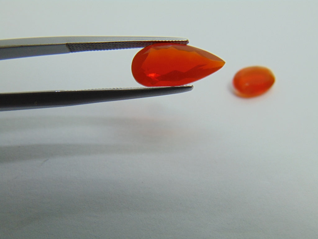 2.90ct Fire Opal 14x7mm 9x6mm