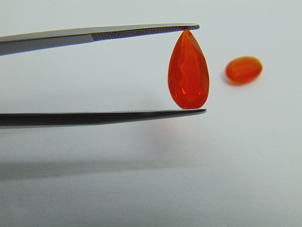 2.90ct Fire Opal 14x7mm 9x6mm