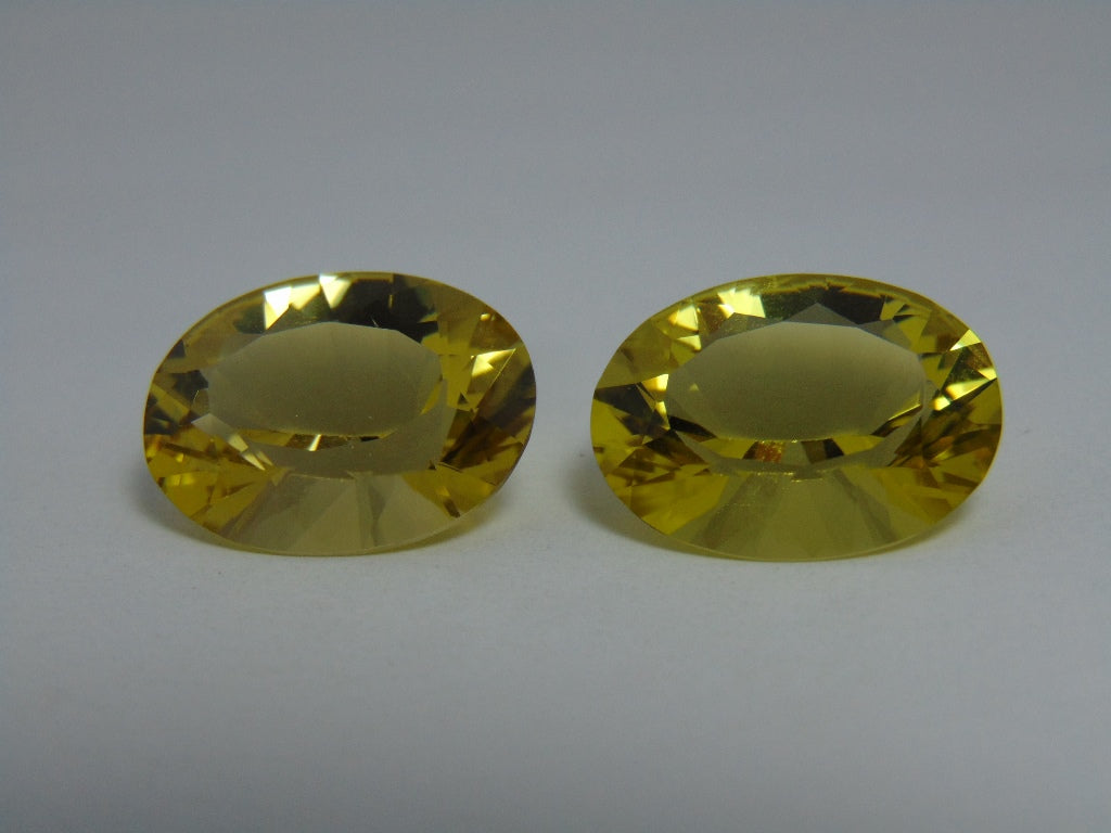 29,20 cts quartzo ouro verde (par)