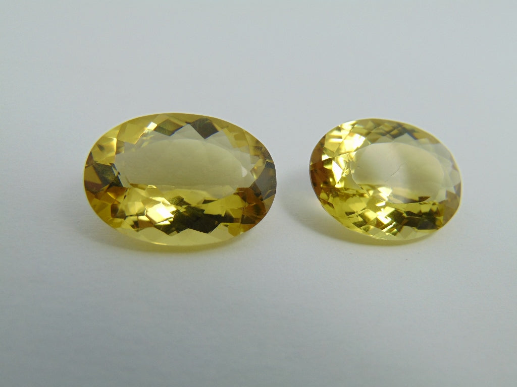 Par de quartzo (ouro verde) de 25,70 cts