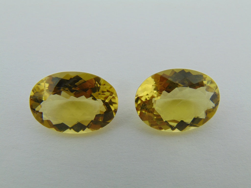 Par de quartzo (ouro verde) de 25,70 cts