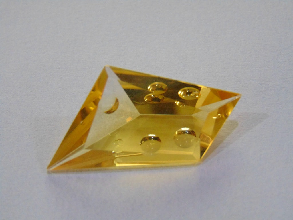 19,90ct Citrino Com Bolhas 36x16mm