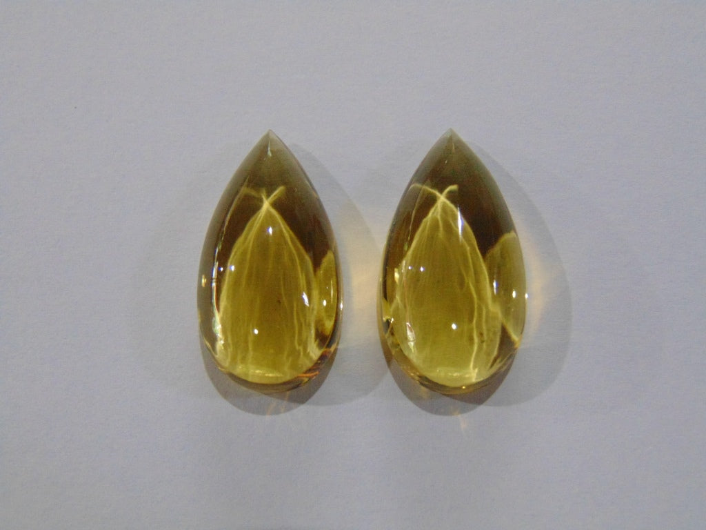 Par de Cabochão Citrino 50,70ct 27x15mm