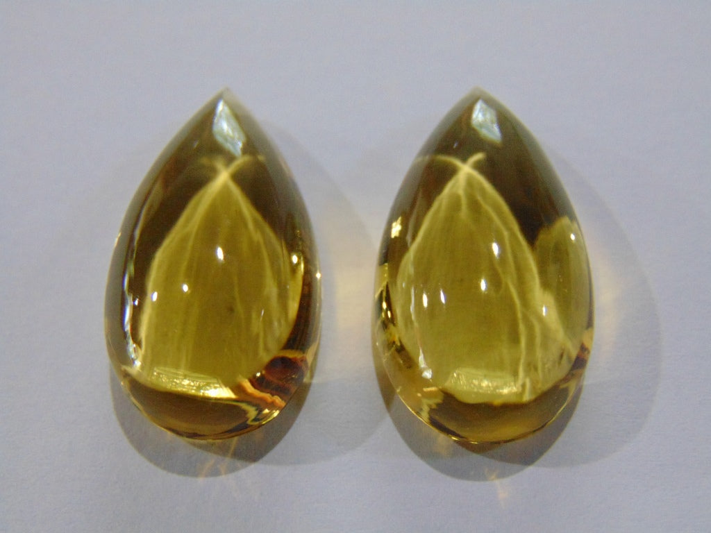 Par de Cabochão Citrino 50,70ct 27x15mm