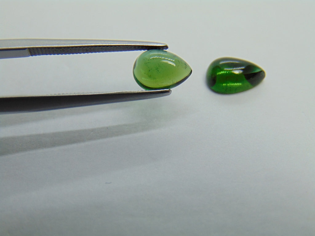 2.53ct Tourmaline Cabochon 9x6mm 8x5mm