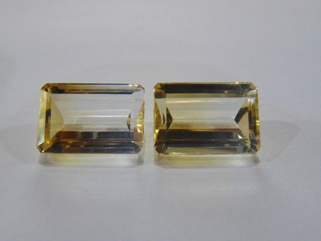 Par de ouro verde quartzo 48,70 quilates 21x14mm