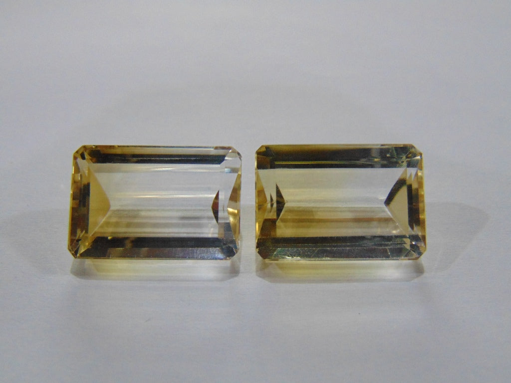 Par de ouro verde quartzo 48,70 quilates 21x14mm