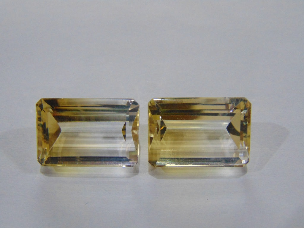 Par de ouro verde quartzo 48,70 quilates 21x14mm