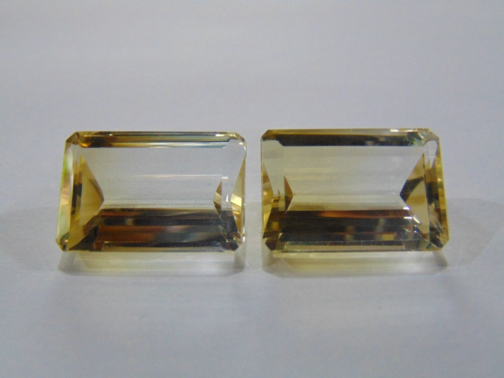 Par de ouro verde quartzo 48,70 quilates 21x14mm