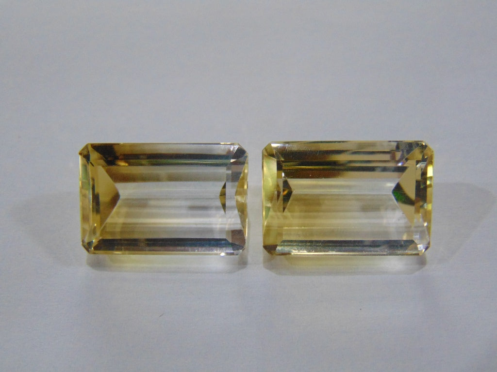 Par de ouro verde quartzo 48,70 quilates 21x14mm