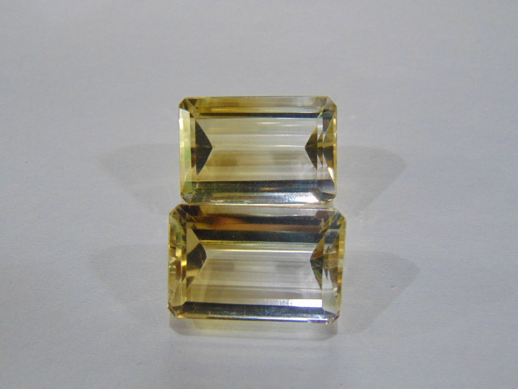 Par de ouro verde quartzo 48,70 quilates 21x14mm