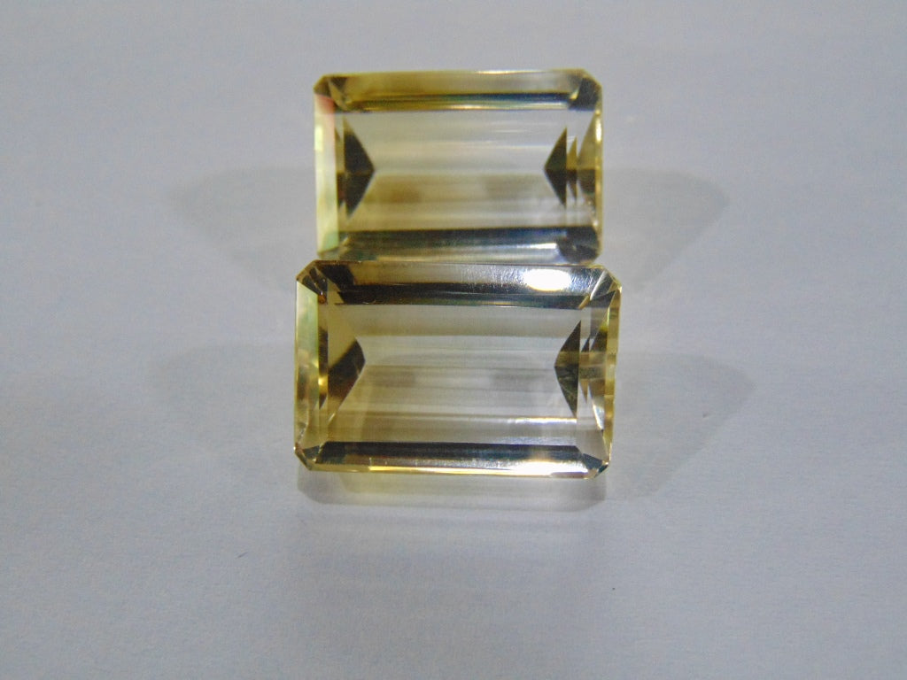 Par de ouro verde quartzo 48,70 quilates 21x14mm