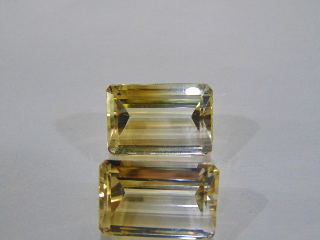 Par de ouro verde quartzo 48,70 quilates 21x14mm