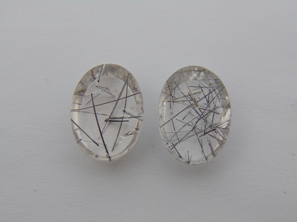 25.50ct Quartz Inclusion Pair 18x13mm