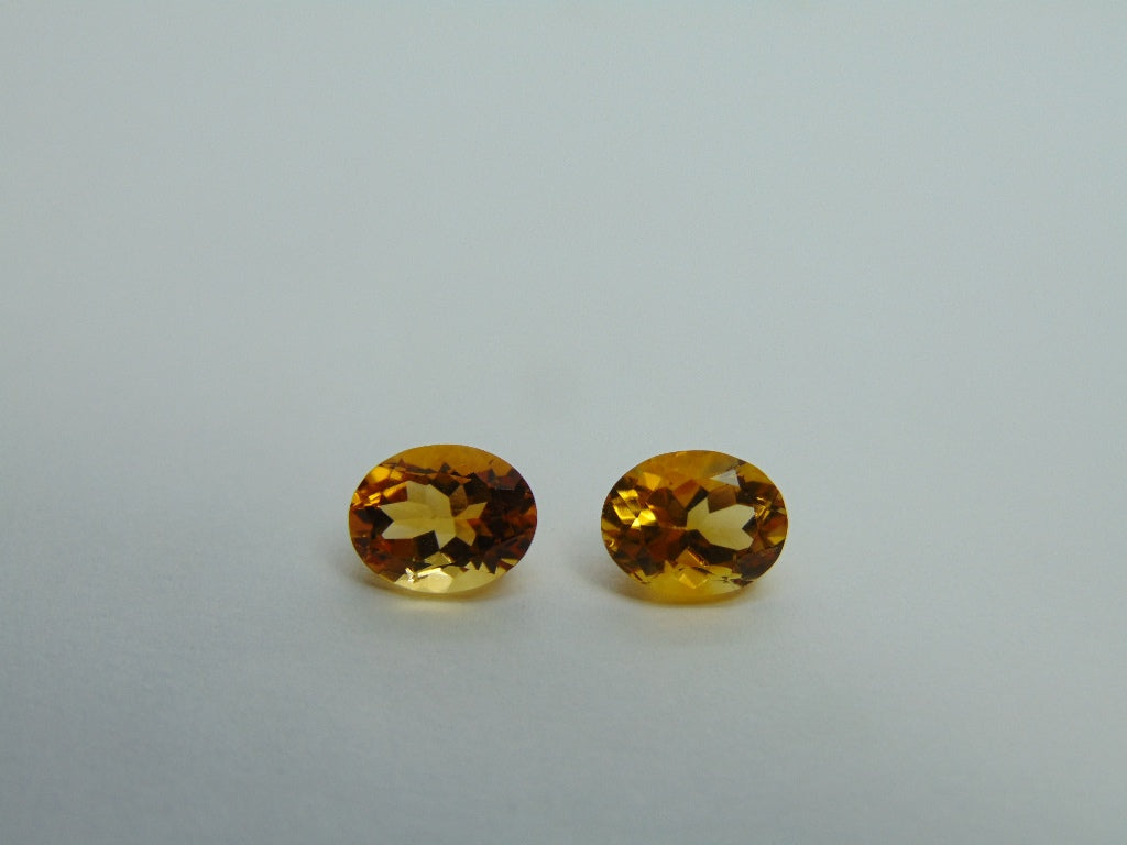 3.75ct Citrine Pair 9x7mm