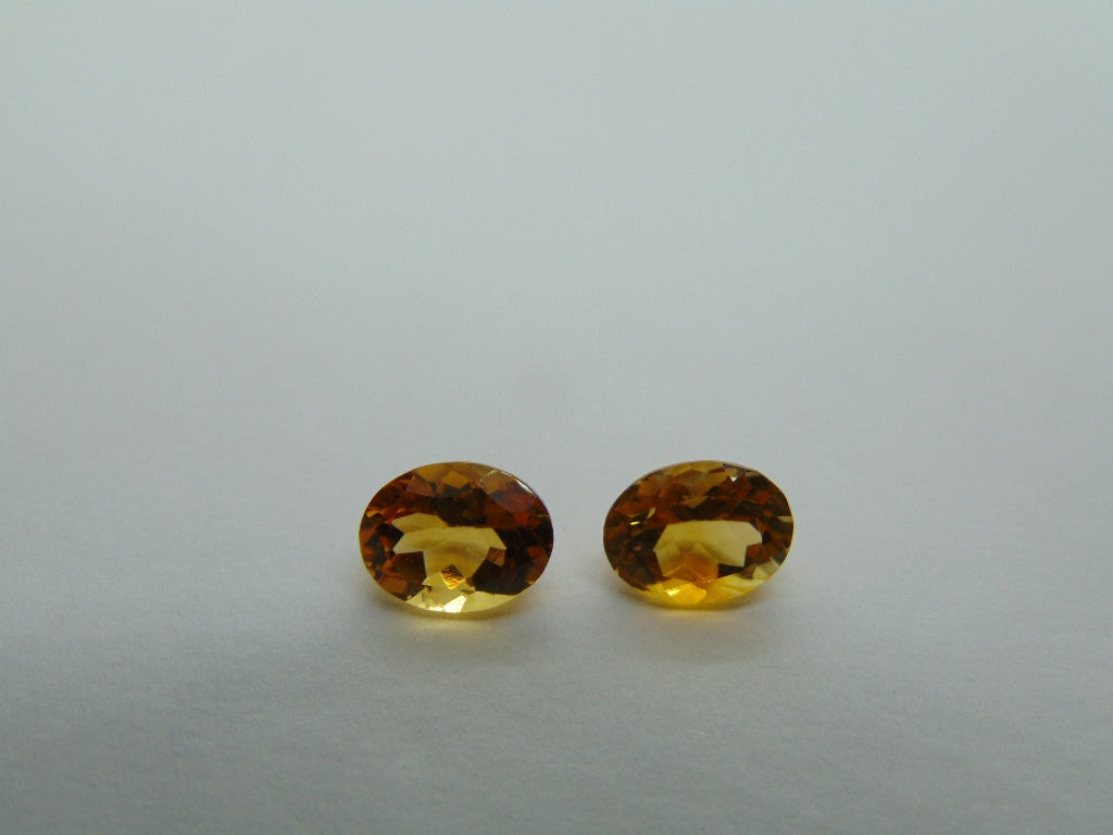 3.75ct Citrine Pair 9x7mm