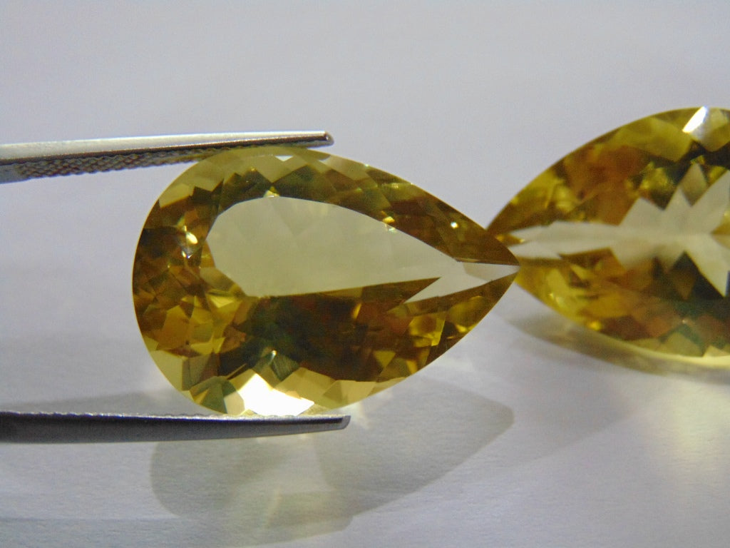 Par de ouro verde quartzo 39,50 quilates 23 x 16 mm