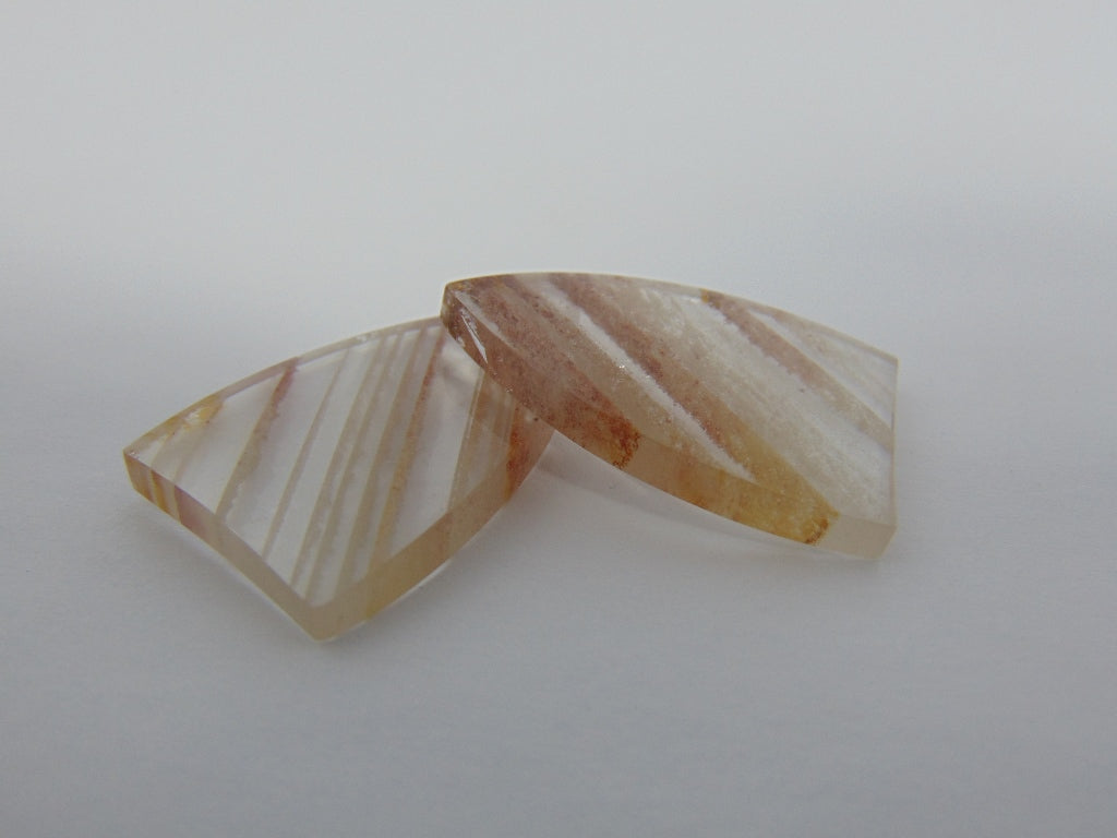 58.60cts Quartz Inclusion Pair 32x21mm