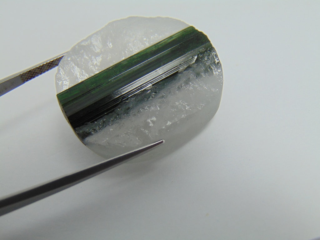 139cts Tourmaline With Crystal 35x30mm