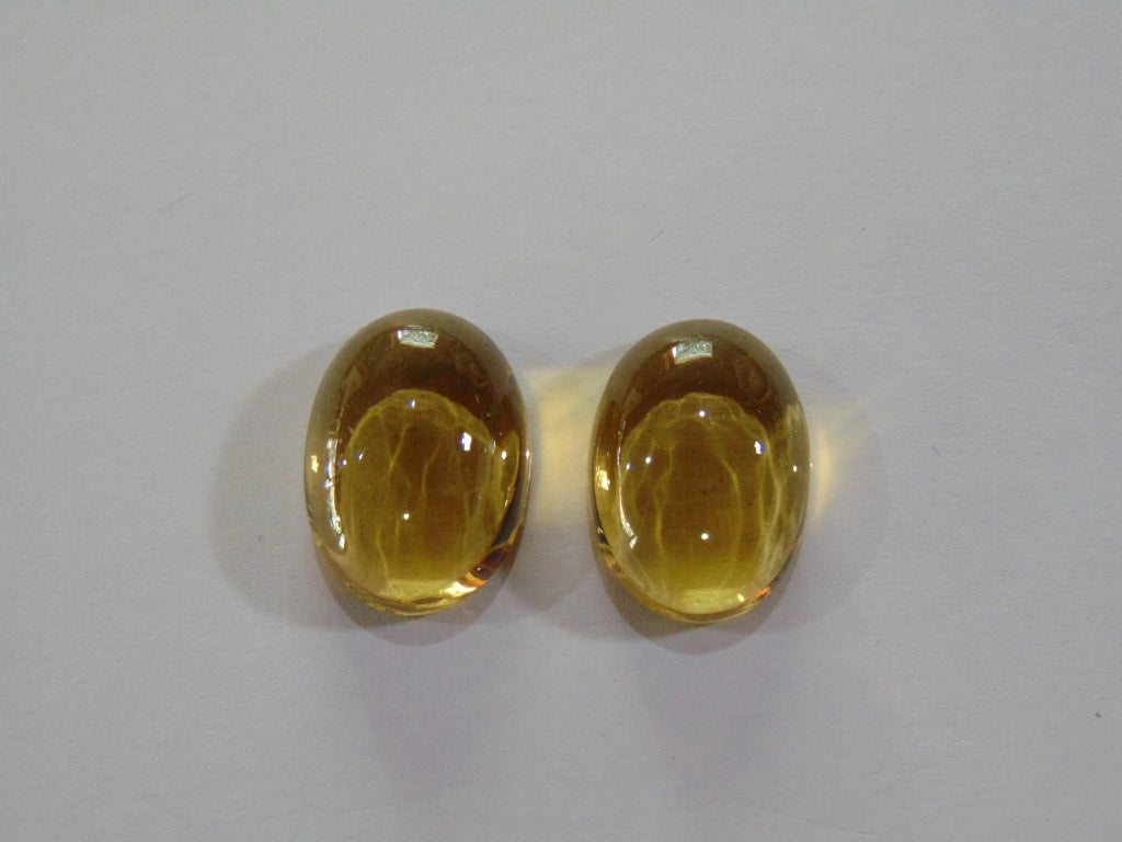 47.70ct Citrine Cabochon Pair 21x16mm