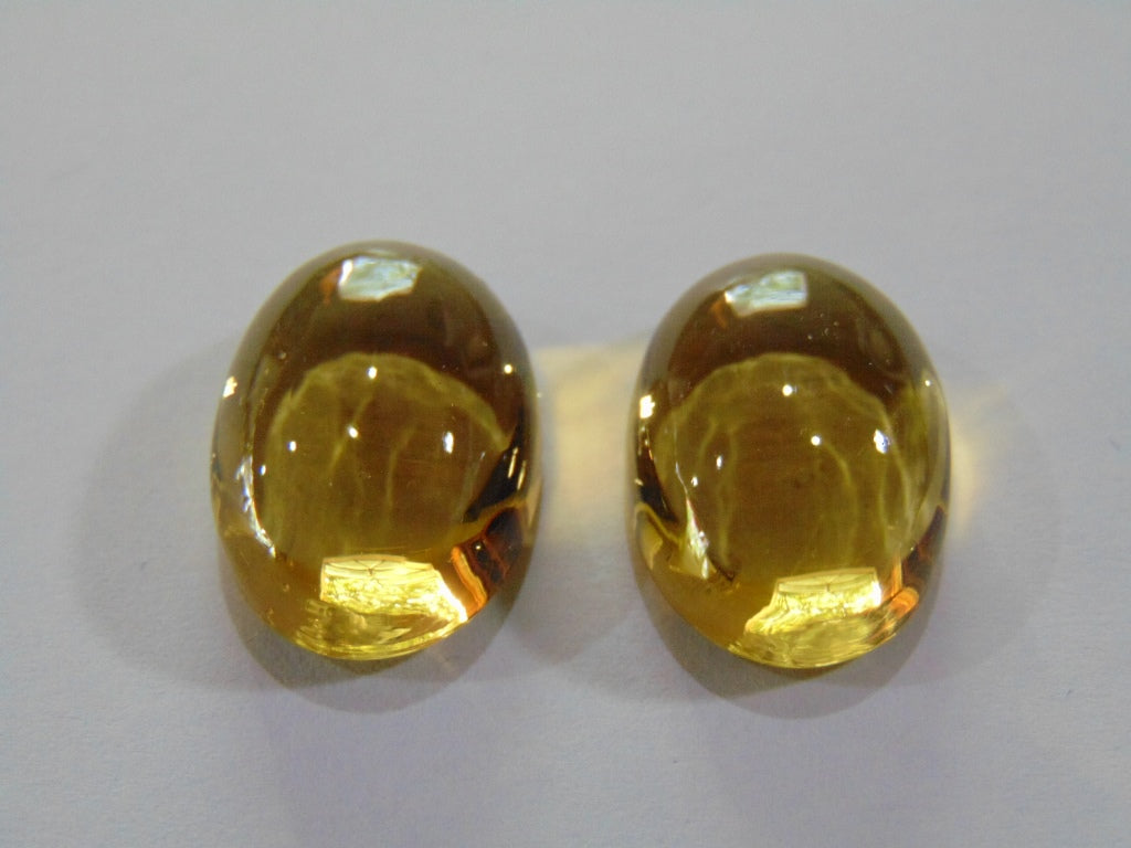 47.70ct Citrine Cabochon Pair 21x16mm