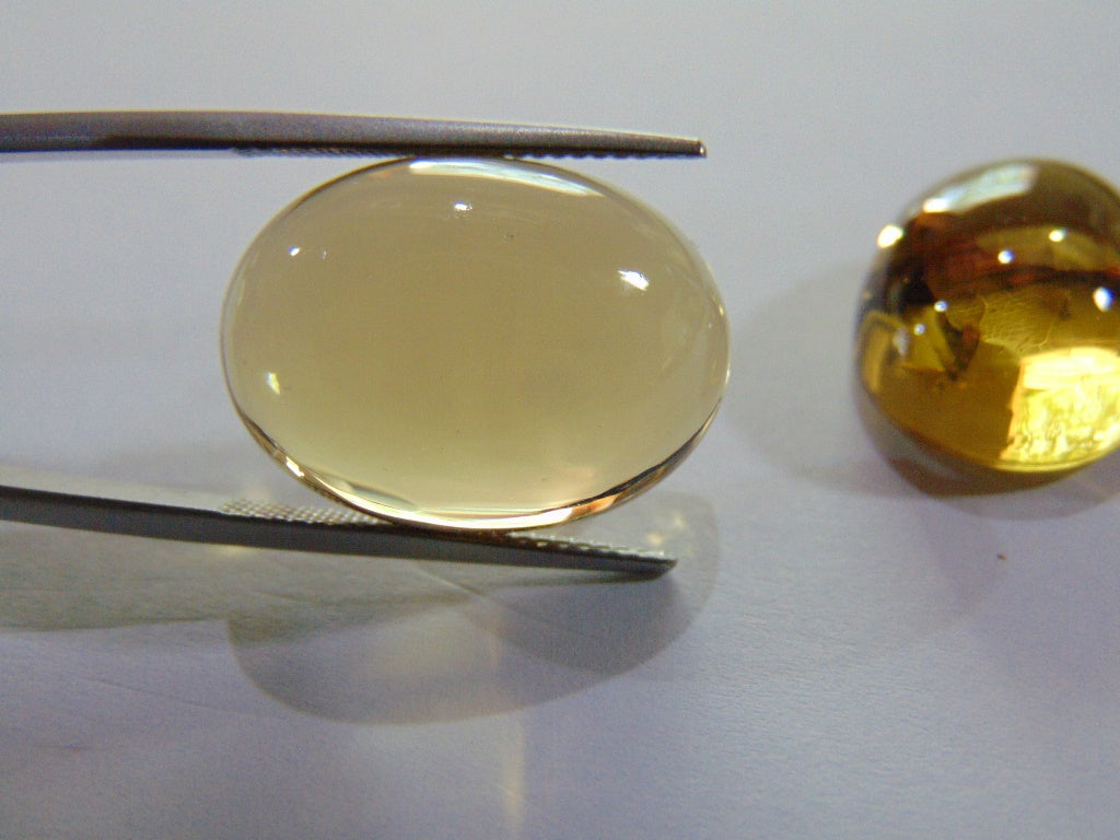 47.70ct Citrine Cabochon Pair 21x16mm