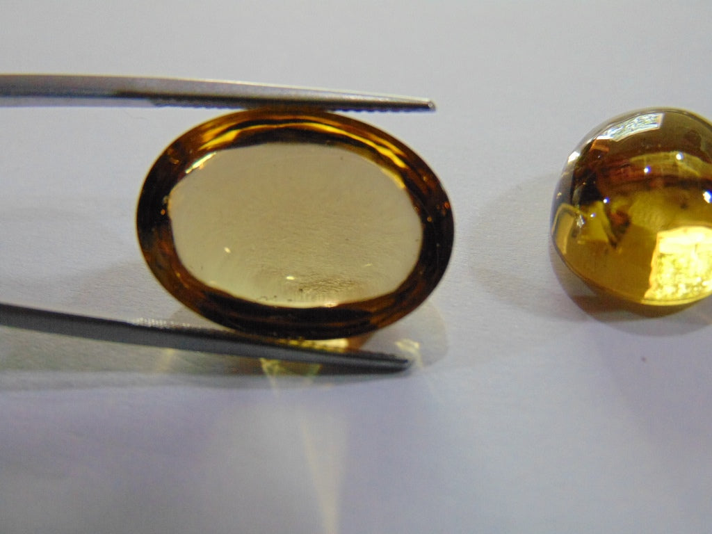 47.70ct Citrine Cabochon Pair 21x16mm