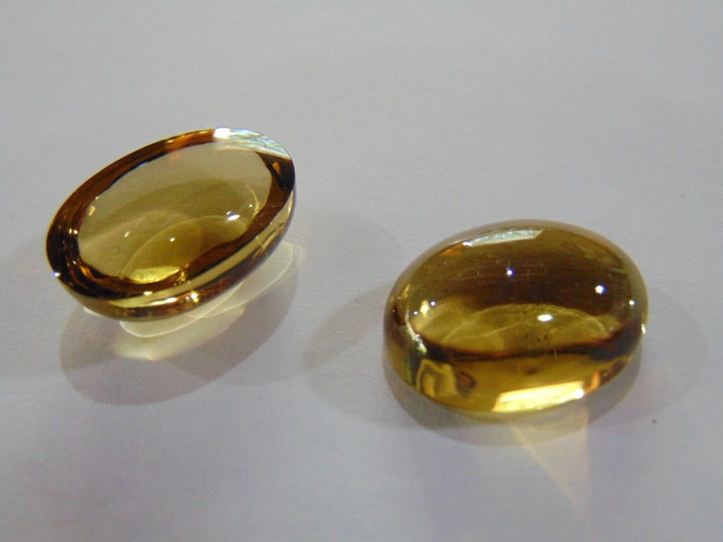 47.70ct Citrine Cabochon Pair 21x16mm