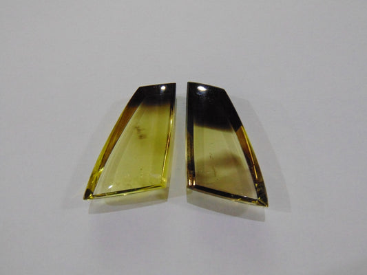 76.70ct Quartz (Green Gold) Bicolor Pair