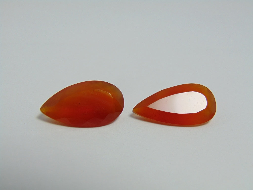 Par de quartzo (laranja) de 14,70 cts