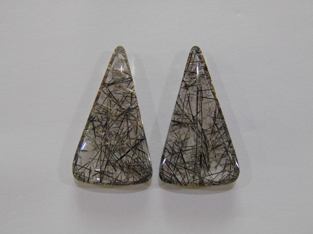 Par de inclusão de quartzo 60,50 ct 38 x 21 mm