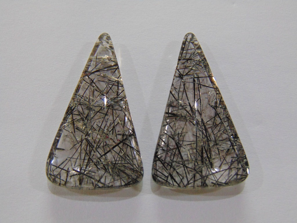 Par de inclusão de quartzo 60,50 ct 38 x 21 mm