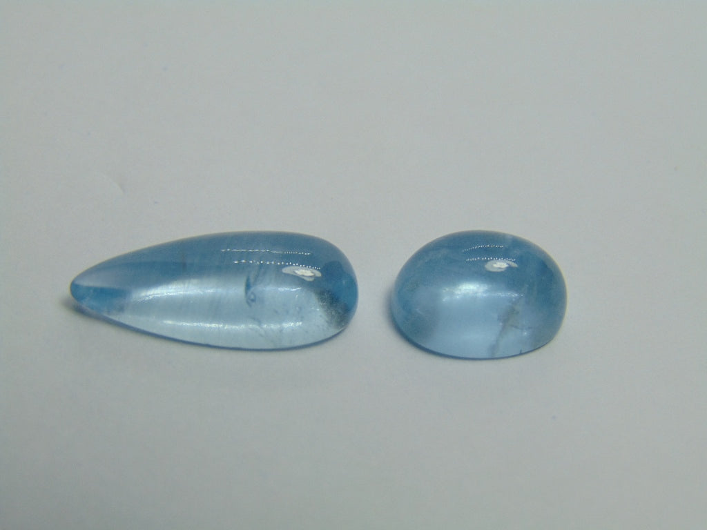 10,75 ct Aquamarine Cabochon 19x8mm 12x8mm