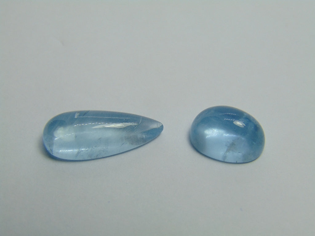 10,75 ct Aquamarine Cabochon 19x8mm 12x8mm