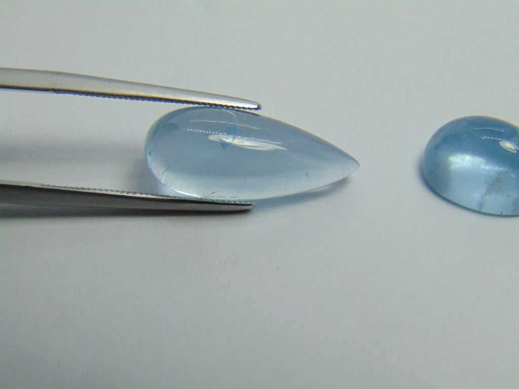 10,75 ct Aquamarine Cabochon 19x8mm 12x8mm