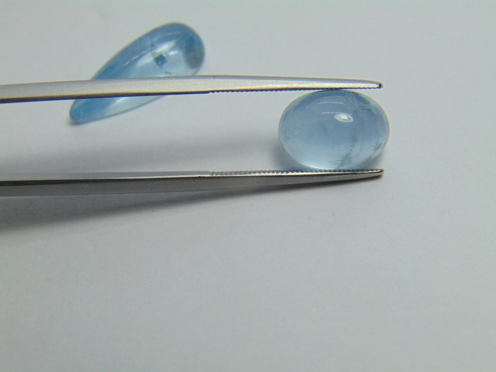 10,75 ct Aquamarine Cabochon 19x8mm 12x8mm