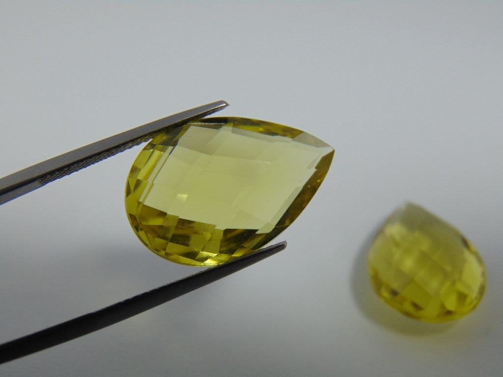 29.30ct Green Gold Pair 23x14mm