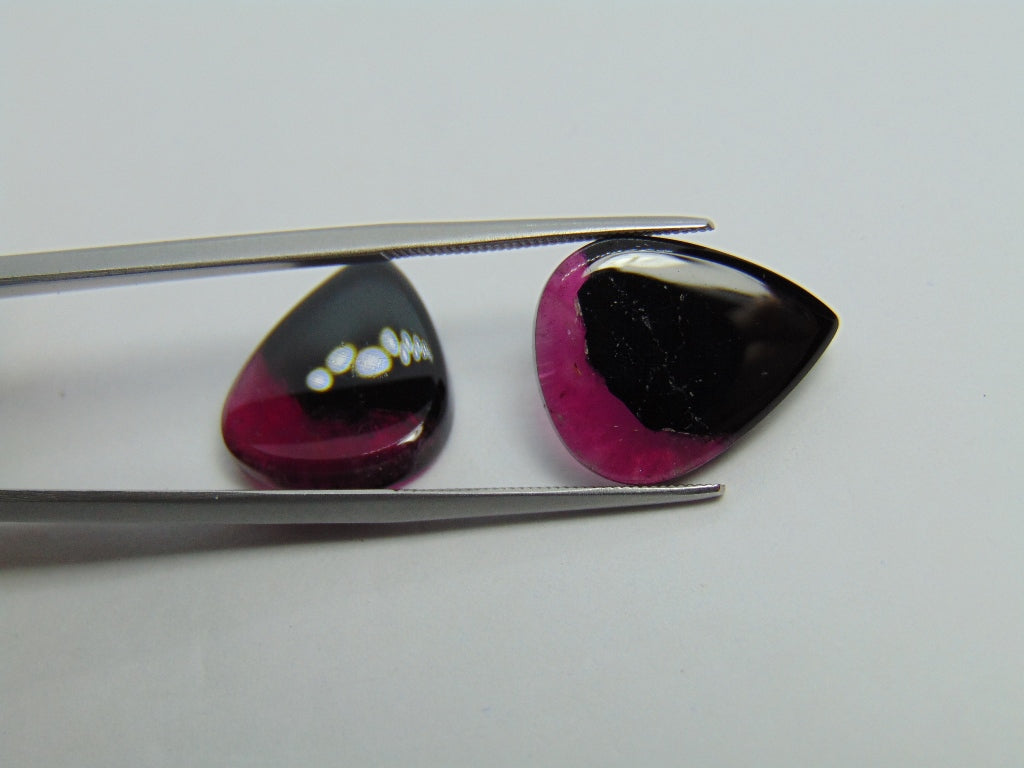 Par Turmalina Bicolor 17,60ct 17x14mm