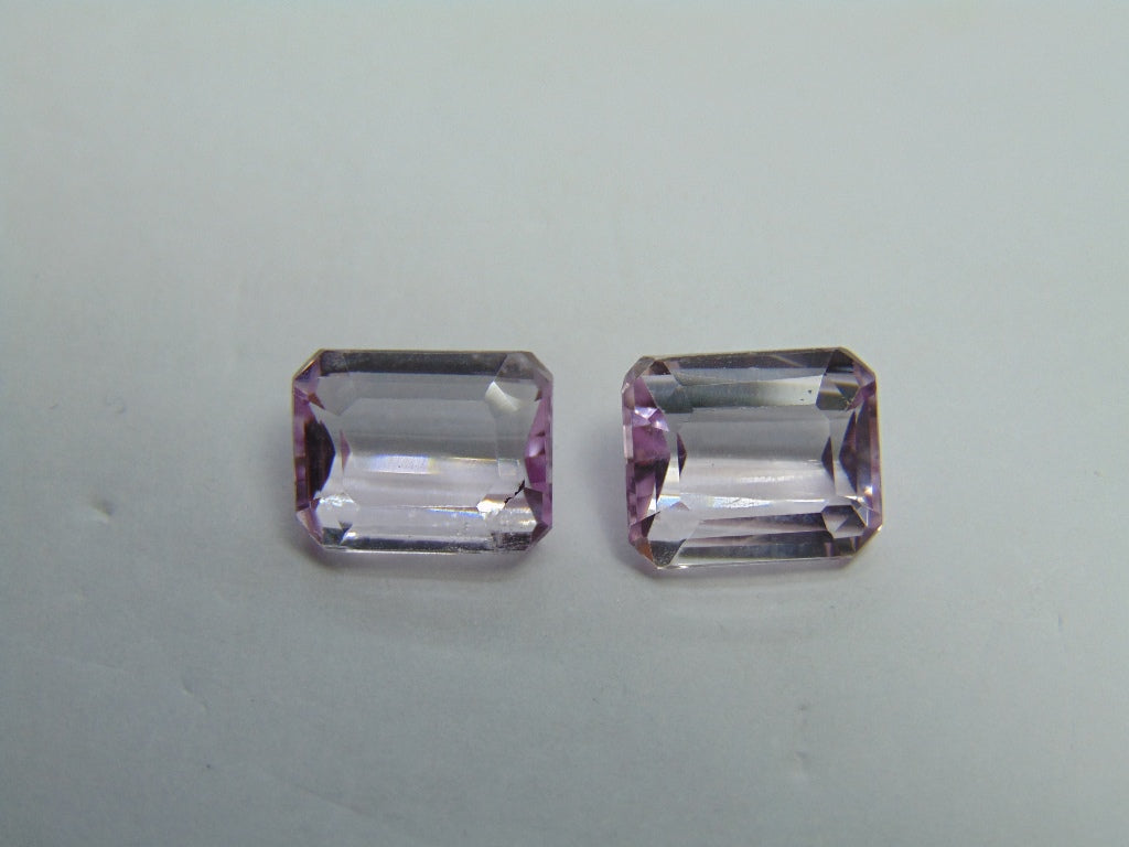 7.05ct Kunzite Pair 10x8mm