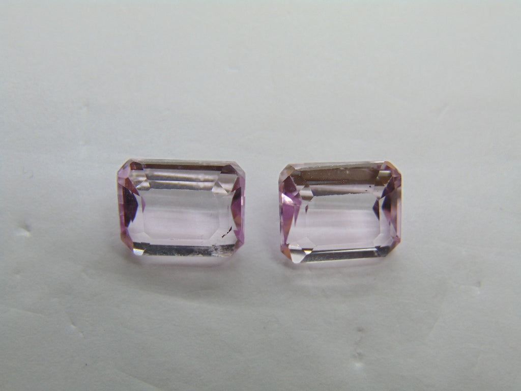 7.05ct Kunzite Pair 10x8mm