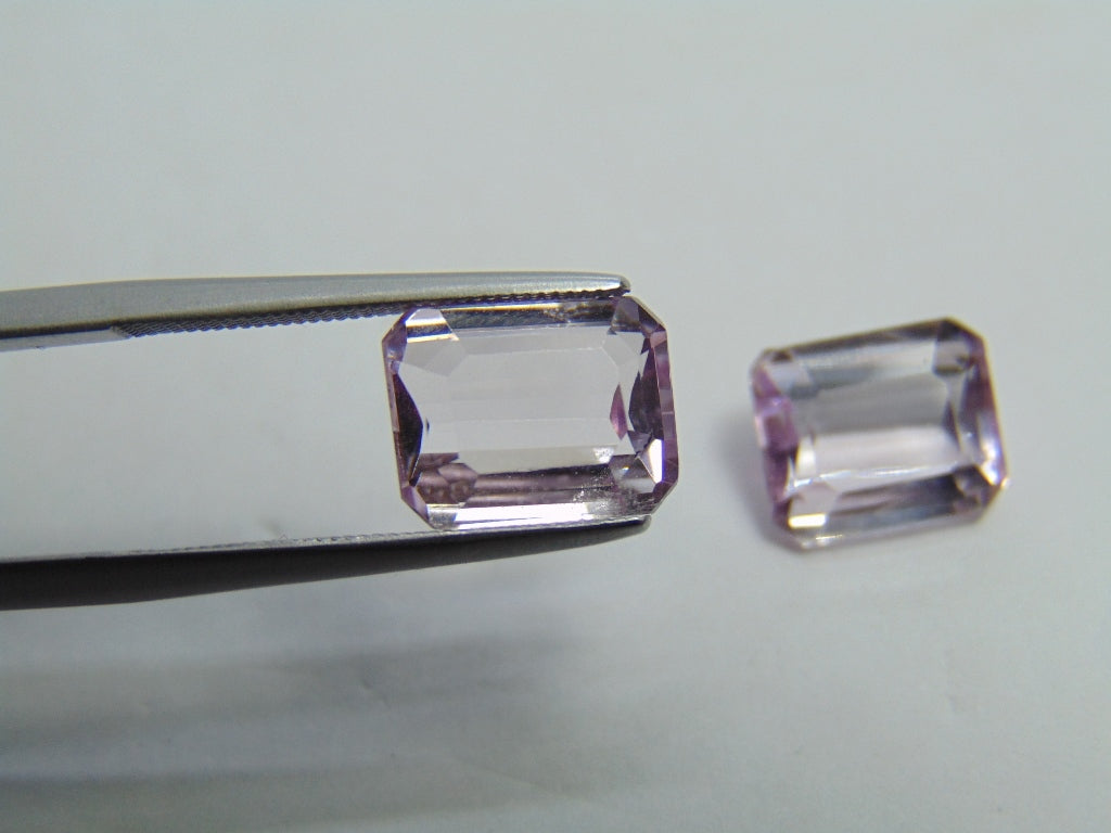 7.05ct Kunzite Pair 10x8mm