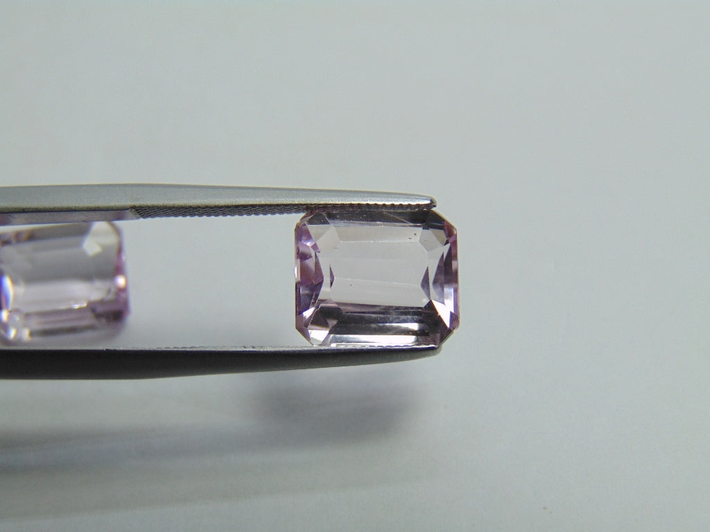 7.05ct Kunzite Pair 10x8mm