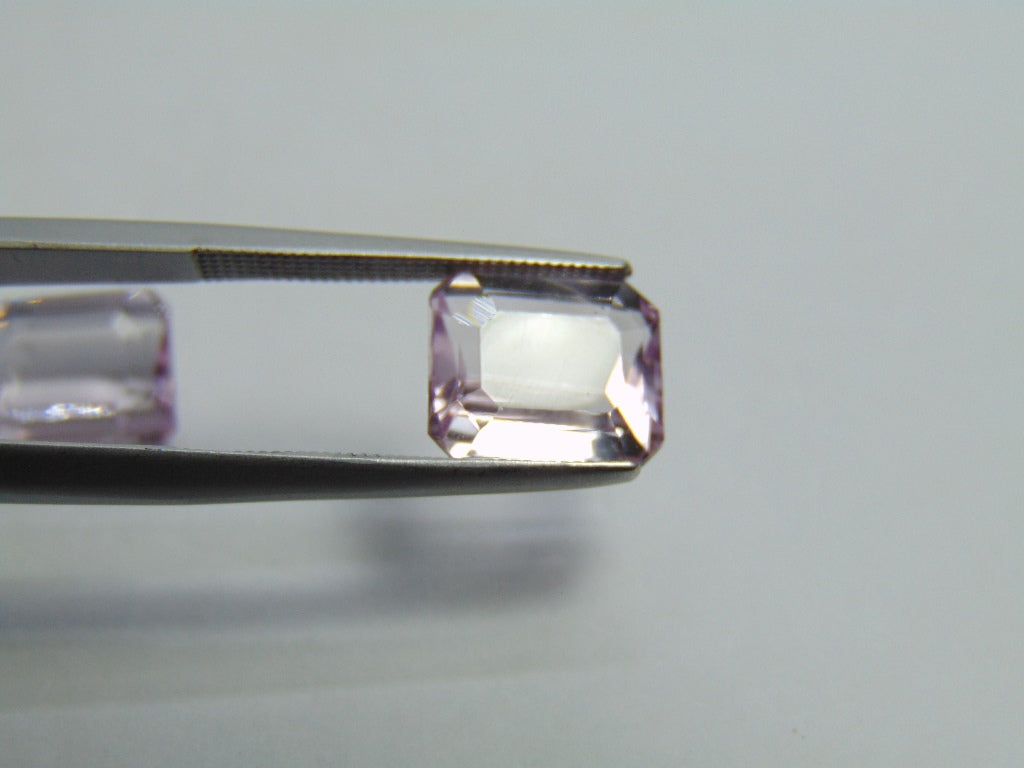 7.05ct Kunzite Pair 10x8mm