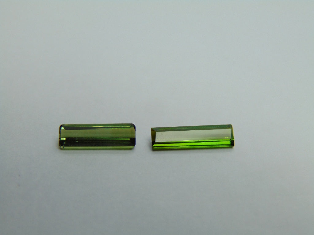 1,92ct Turmalina 11x4mm 13x4mm