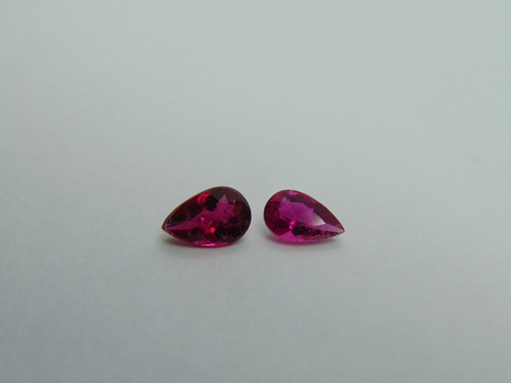 1.27ct Rubellite 7x4mm 5x3mm