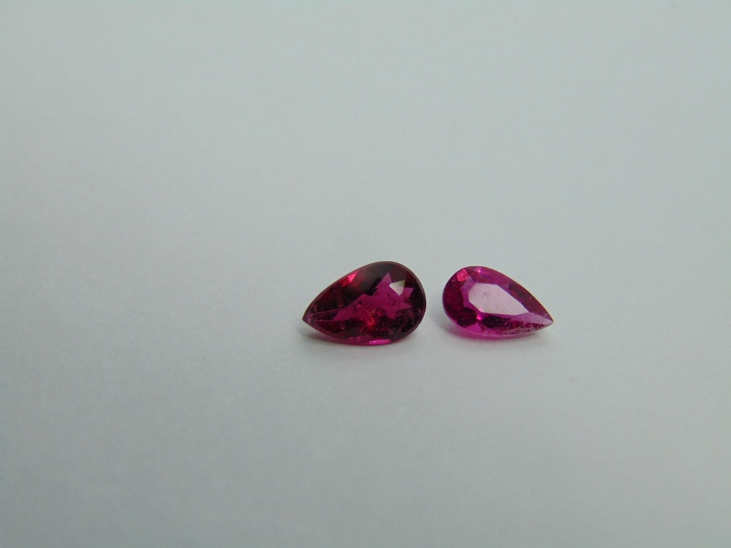 1.27ct Rubellite 7x4mm 5x3mm